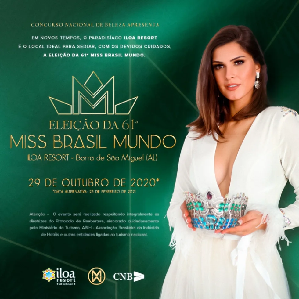 Seguindo Protocolo de Reabertura emitido pelo Ministério do Turismo, nova Miss Brasil Mundo será eleita no Iloa Resort, em Barra de São Miguel, Alagoas