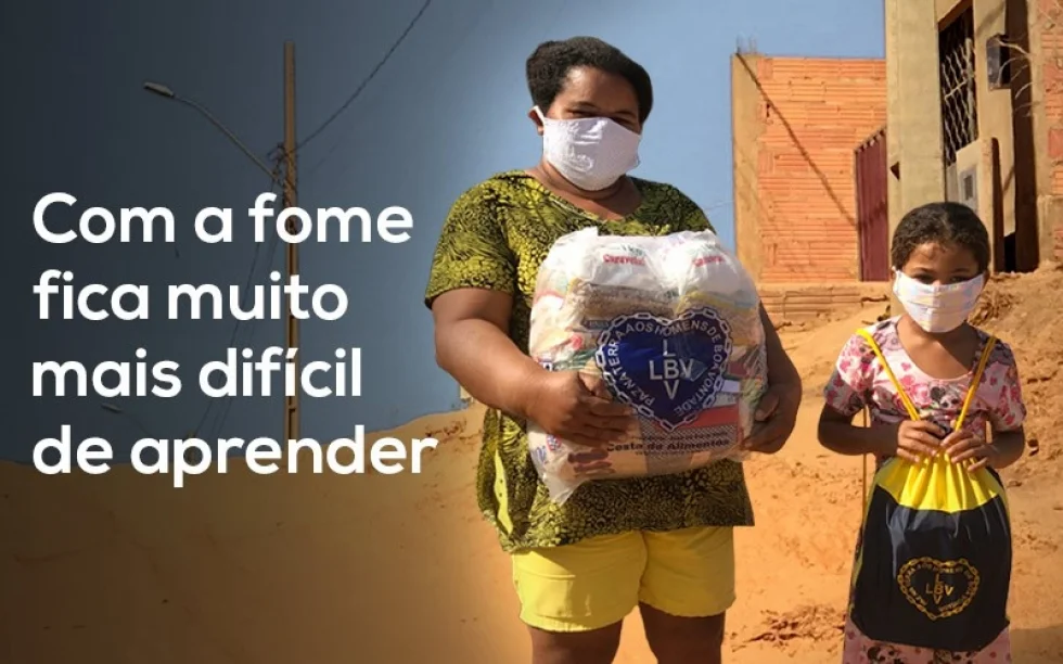 Campanha em prol da educação também atua no combate à fome e na prevenção da Covid-19