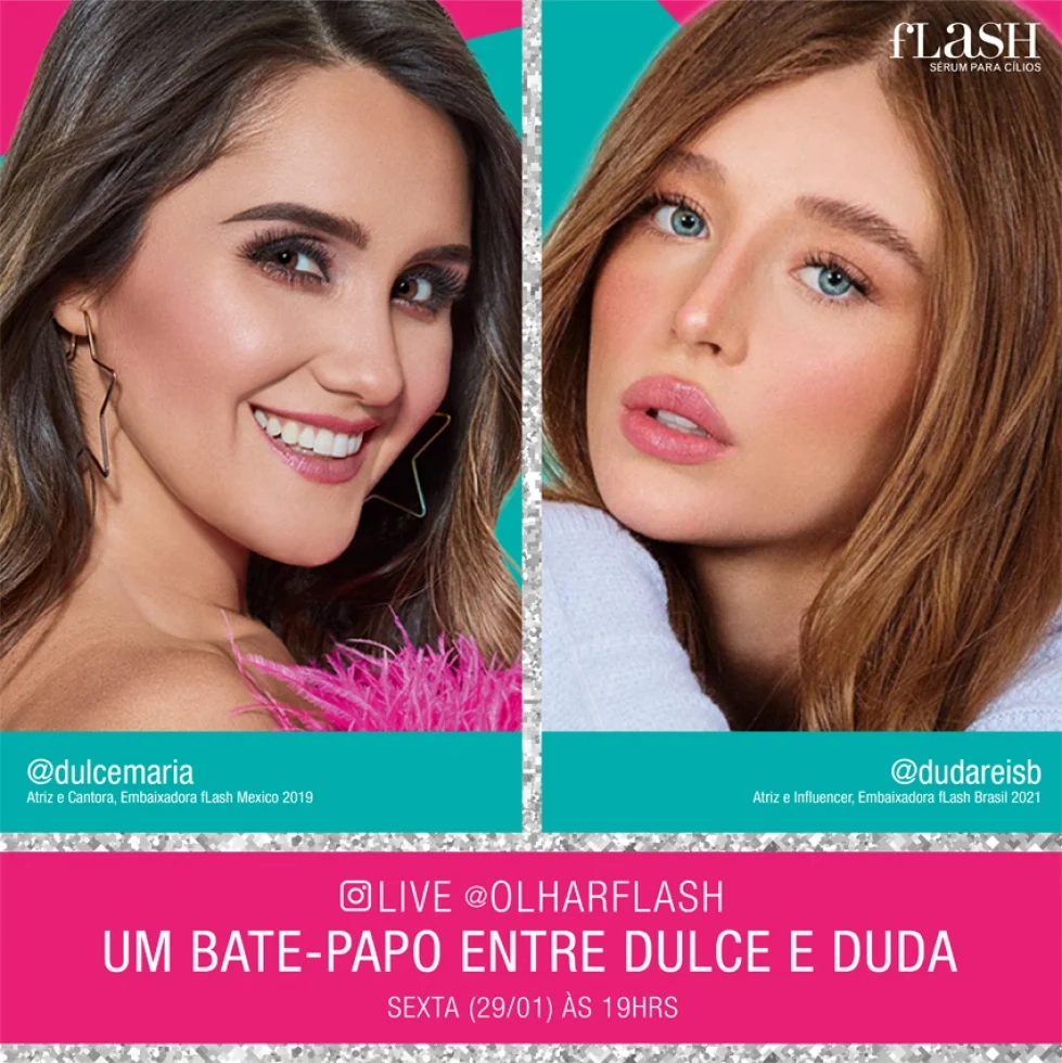 Encontro de divas! Dulce María e Duda Reis estarão juntas em live na próxima sexta, 29