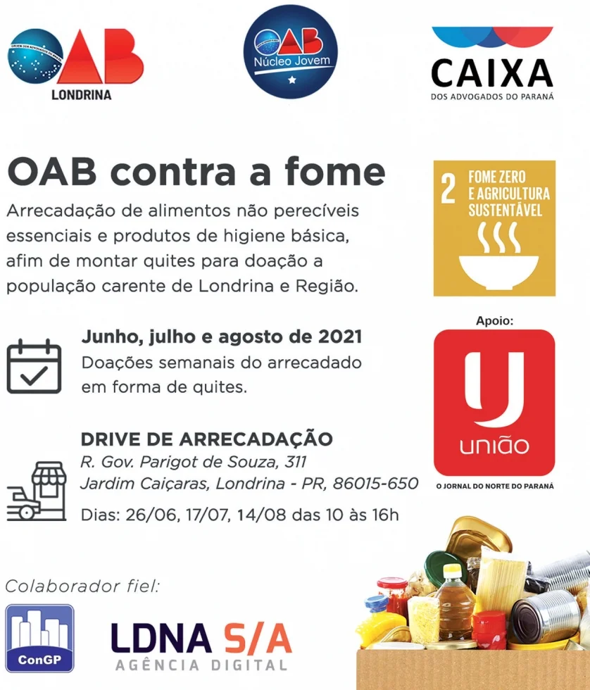 OAB-Londrina realiza campanha contra a fome