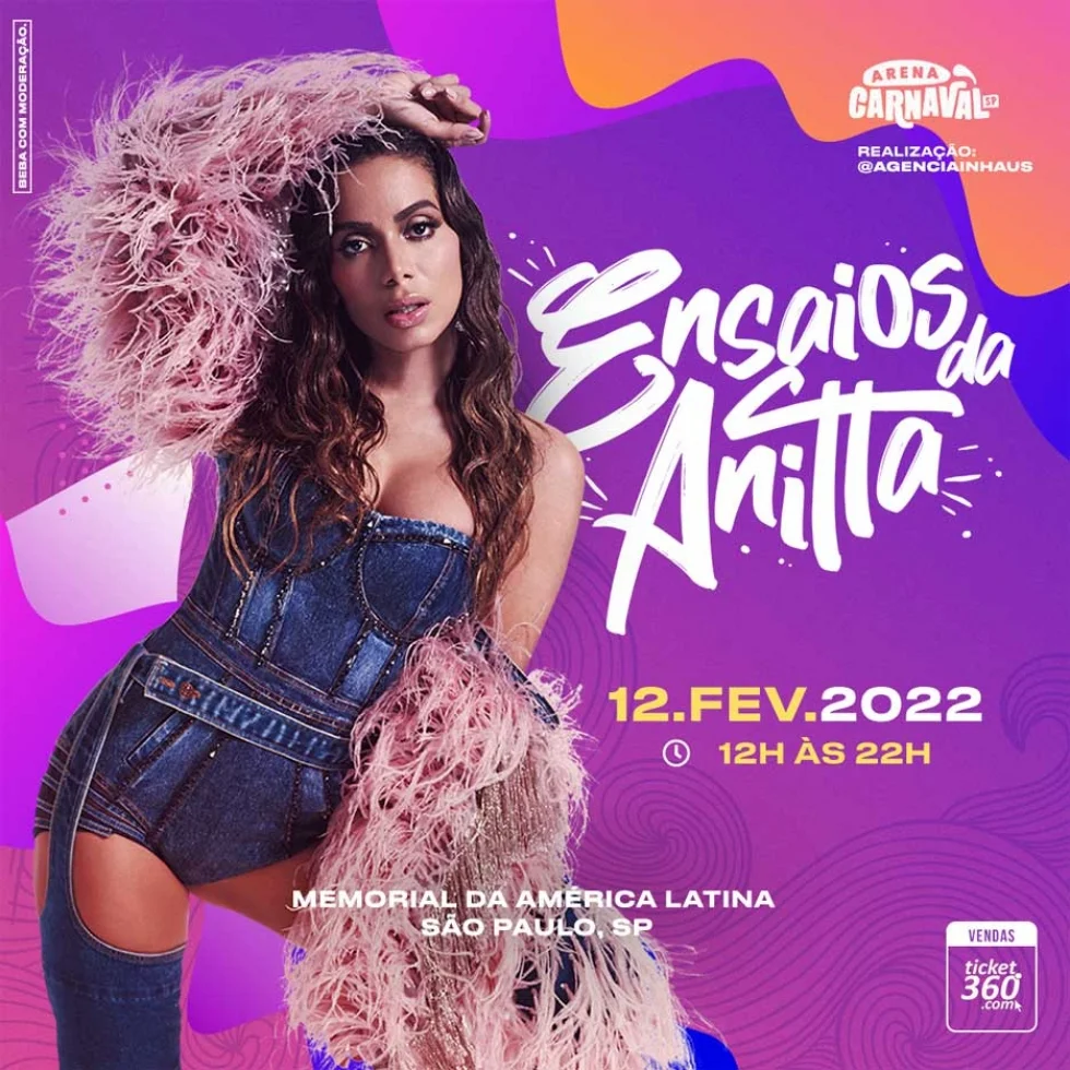 Arena Carnaval SP 2022 terá Ensaios da Anitta, Bloco da Santinha, Bloco do Gilsons, Bloco Leva Meu Coração e outras atrações