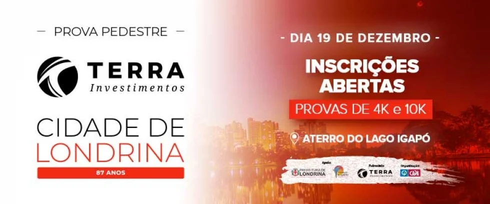 Inscrições para Prova Pedestre Cidade de Londrina estão abertas