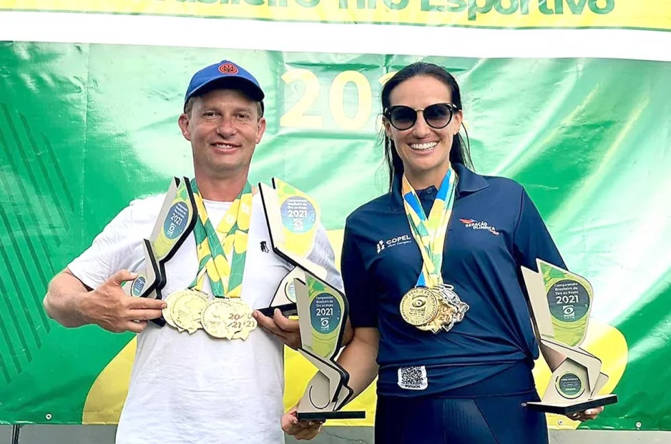 Castro: Camilla Cosmoski e Emilson Menarim, unidos pelo tiro esportivo