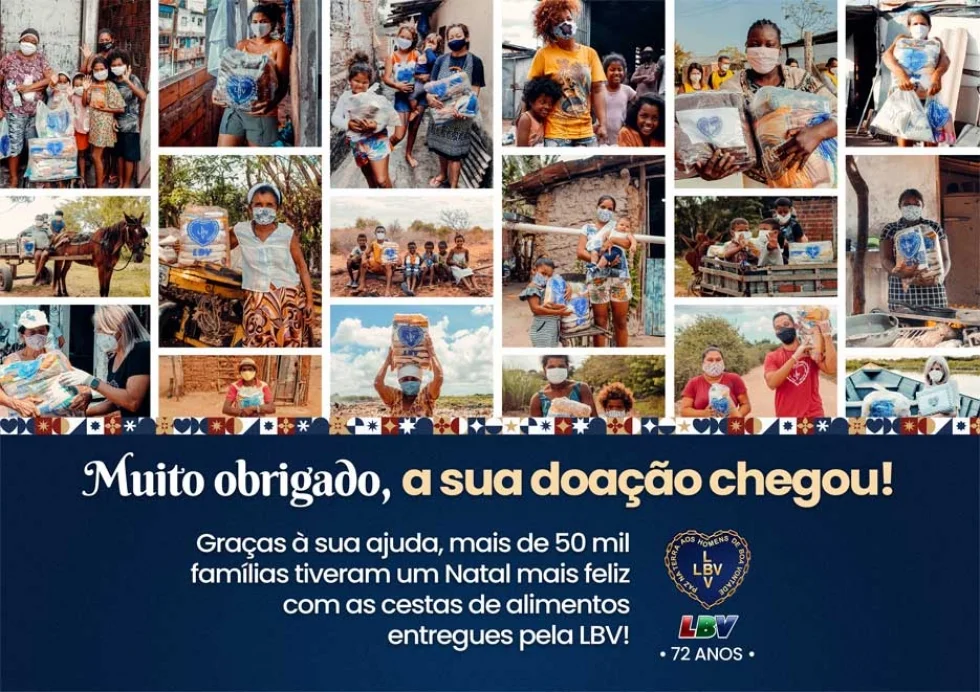 Com a ajuda do povo, LBV entrega mais de 40 toneladas de alimentos no mês de dezembro para famílias do Paraná, incluindo da cidade de Londrina