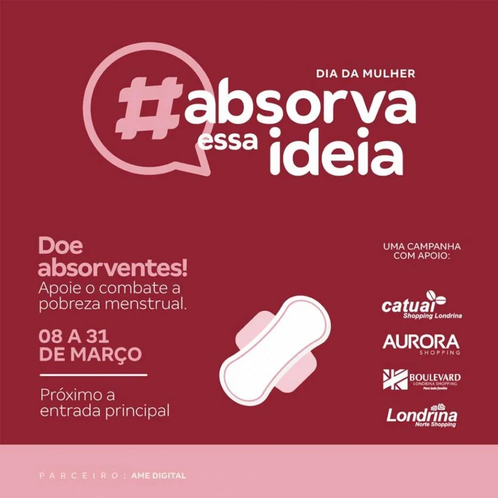 Shoppings se unem para arrecadar absorventes íntimos