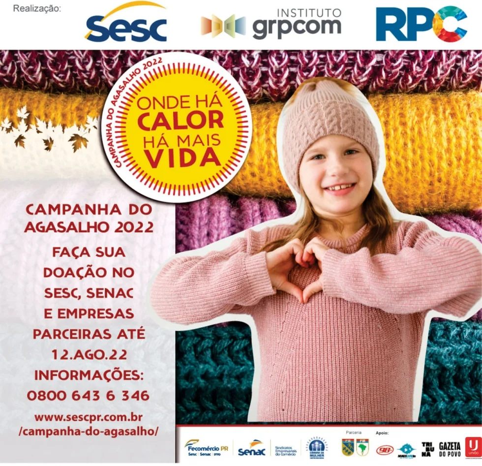 14ª edição da Campanha do Agasalho do Sesc PR inicia hoje, 18