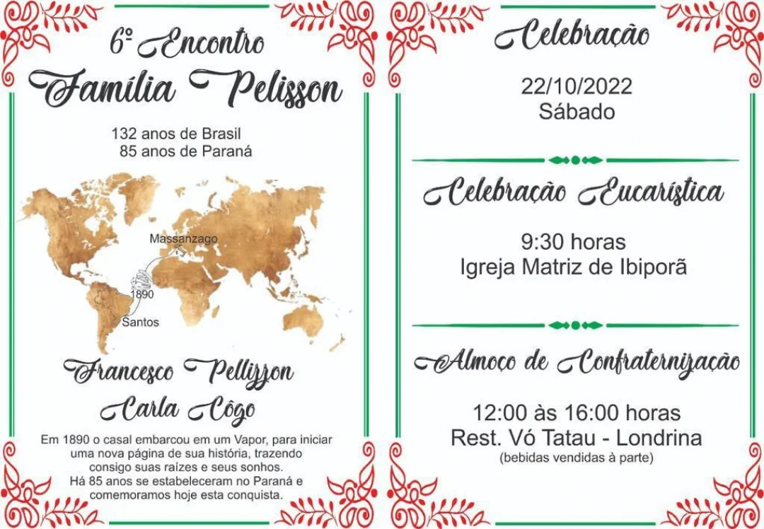Ibiporã: Família de origem italiana realiza festa para comemorar 85 anos de imigração no Norte do Paraná