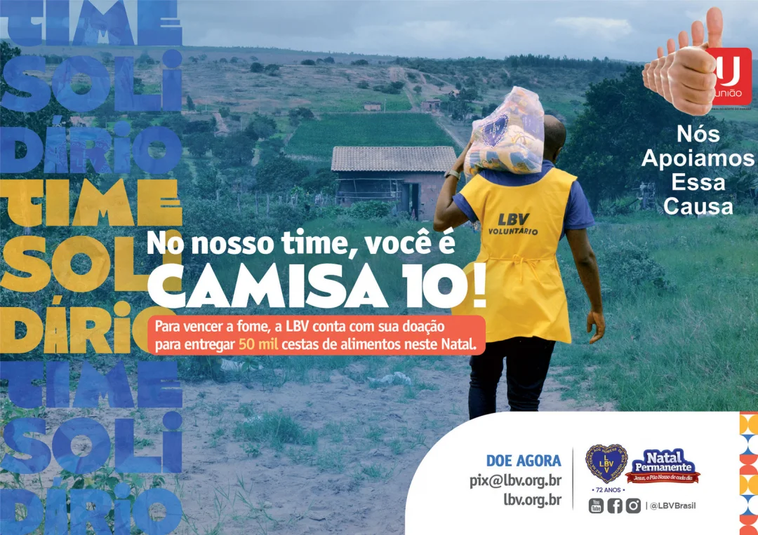 Vai começar a convocação! LBV arrecada doações para o Natal em Londrina e pede ajuda da população para vestir a camisa da Solidariedade