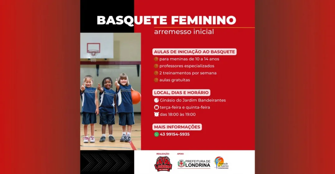 APVE Londrina abre novo polo para aulas de iniciação do basquete feminino