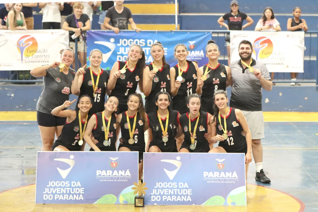 Bicampeão! Basquete feminino de Londrina é ouro nos Jogos da Juventude do Paraná