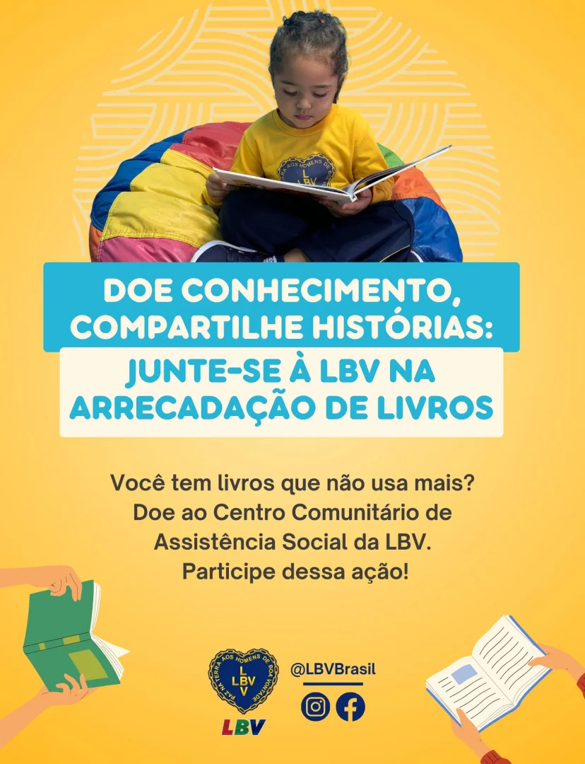 Doe conhecimento, compartilhe histórias: junte-se à LBV de Londrina na arrecadação de livros infantis