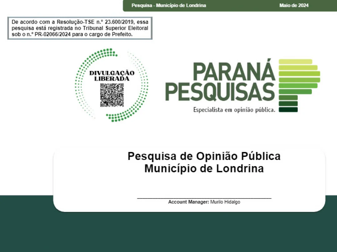 Veja os números da Paraná Pesquisa sobre a corrida eleitoral em Londrina