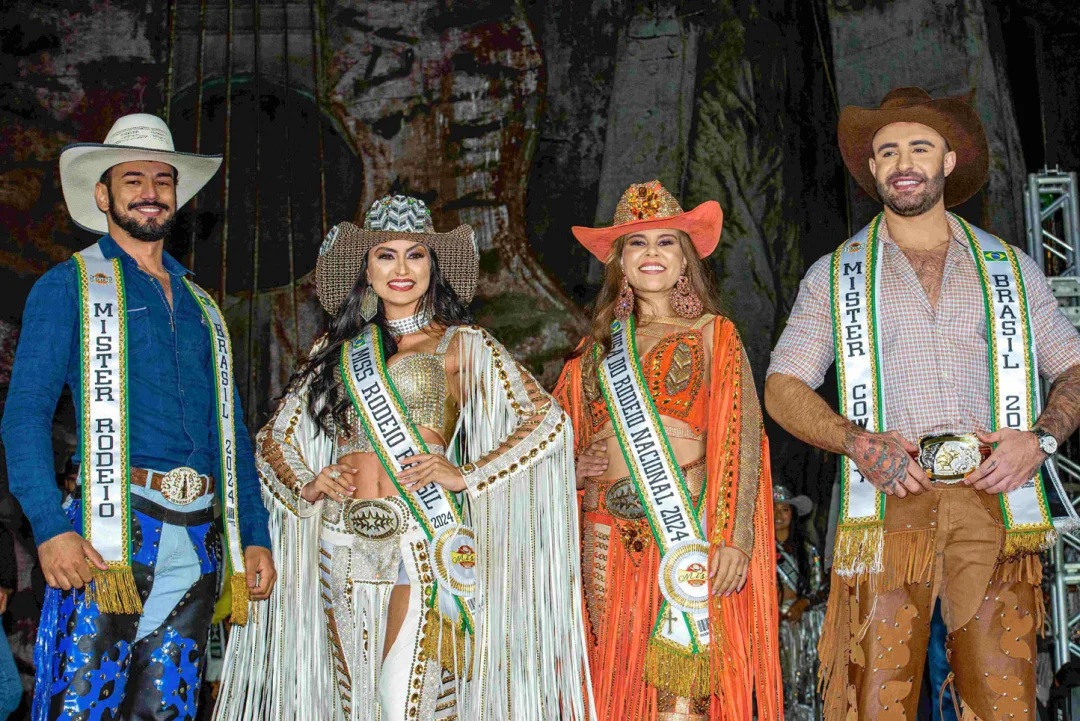 Bárbara Fernandes e Robson Copeski são coroados Miss e Mister Rodeio Brasil 2024 em evento histórico no Parque do Peão em Barretos