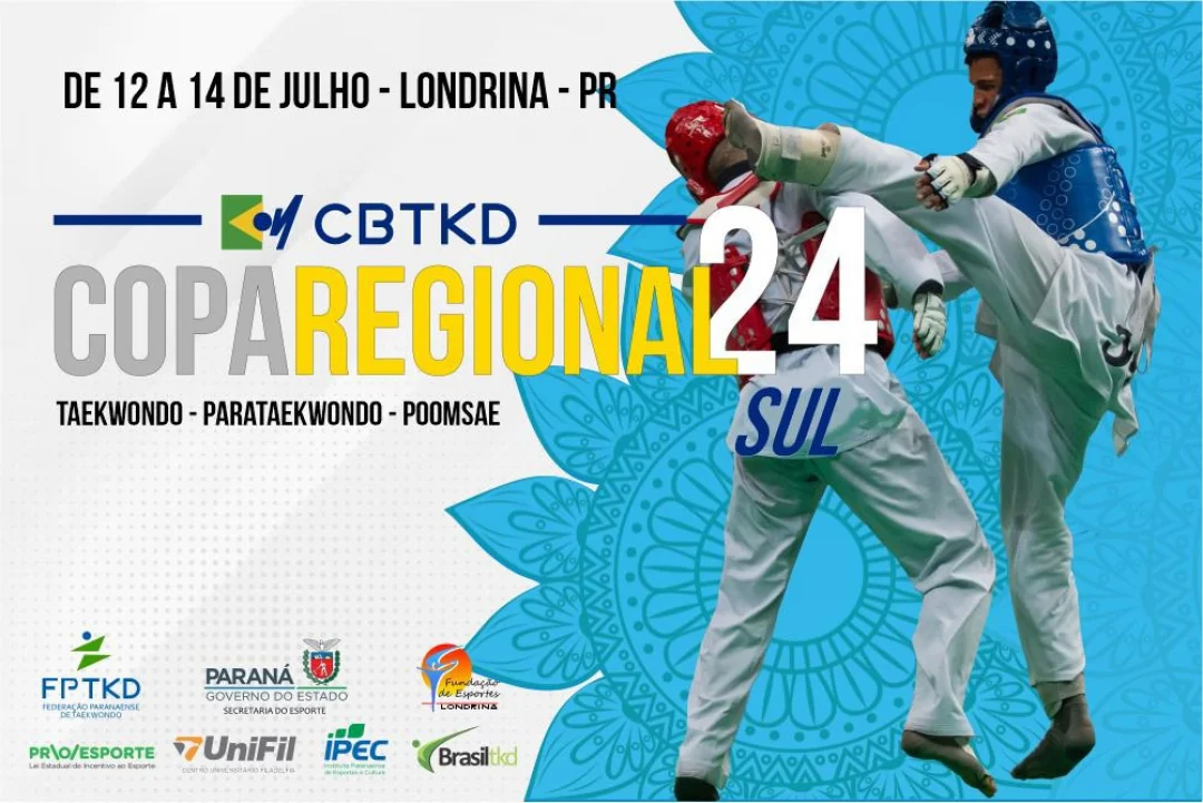 Taekwondo: Copa Regional Sul será realizado em Londrina dias 13 e 14/07