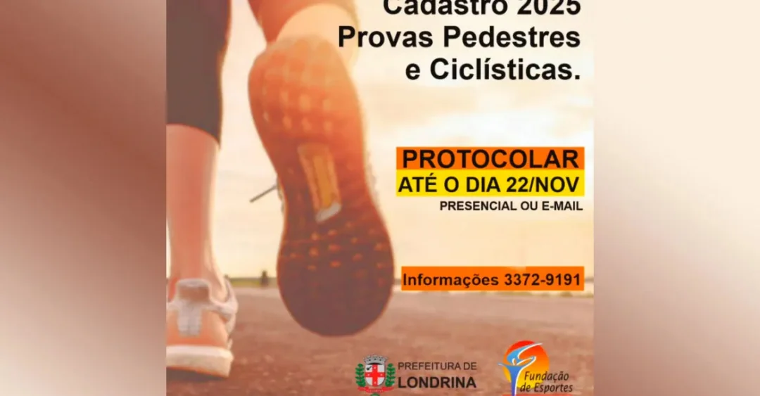 Cadastro de Provas Pedestres e Ciclísticas para 2025 está aberto até 22 de novembro