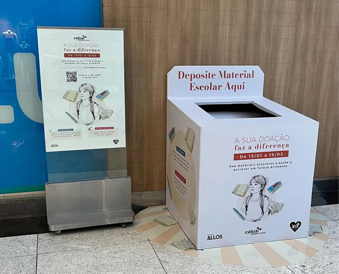 Shopping arrecada material escolar para instituição que auxilia crianças do União da Vitória