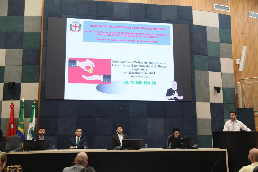 Câmara de Londrina devolve quase R$ 11 milhões aos cofres públicos do Município