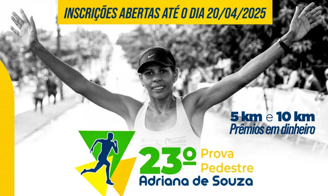 Secretaria de Esportes abre inscrições para a 23ª Prova Pedestre Adriana de Souza