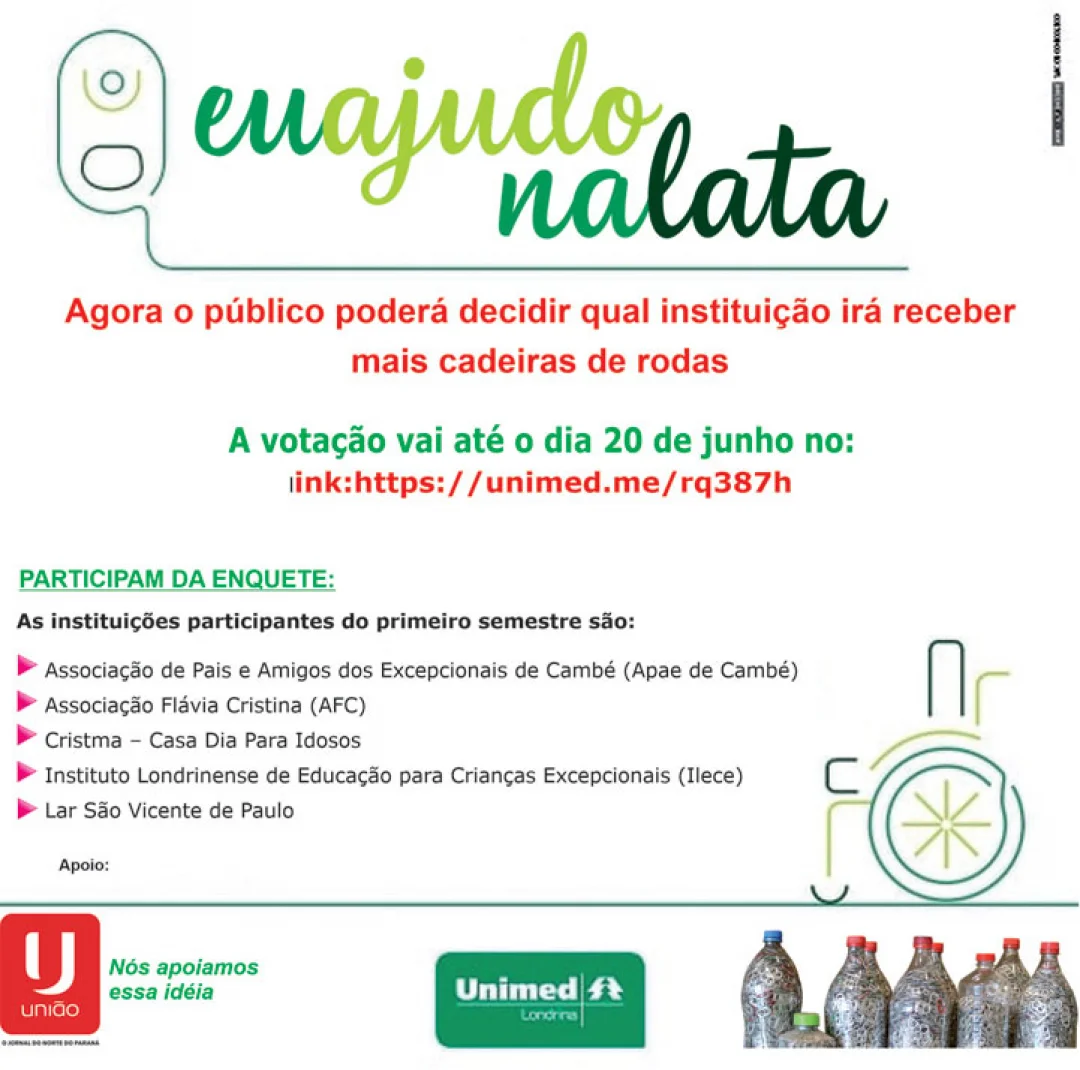 Primeira enquete da campanha “Eu ajudo na lata” da Unimed Londrina já está no ar