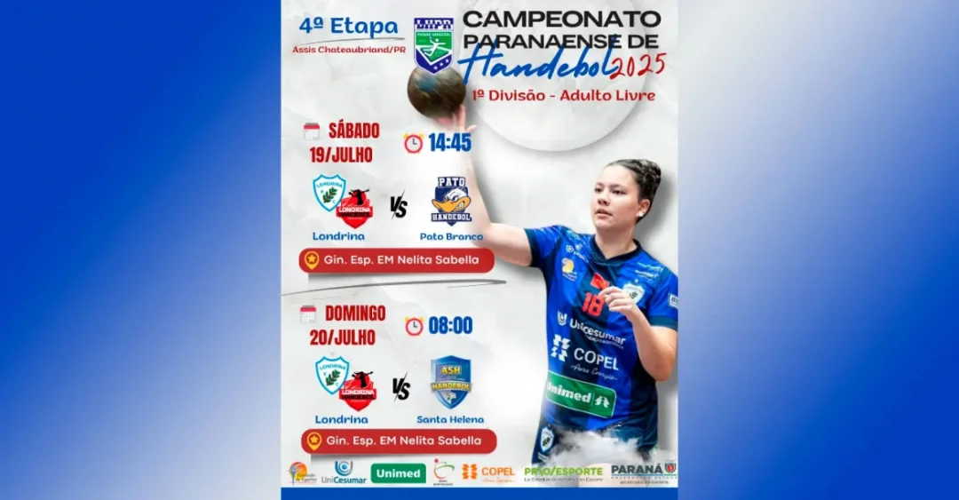Londrina Handebol joga duas partidas pelo Paranaense Feminino no sábado (19) e domingo (20)