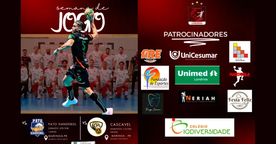 Londrina Handebol entra em quadra sábado (9) e domingo (10) pela 5ª etapa do Paranaense