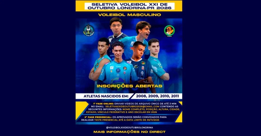 Projeto XXI de Outubro faz seletiva de atletas para voleibol masculino