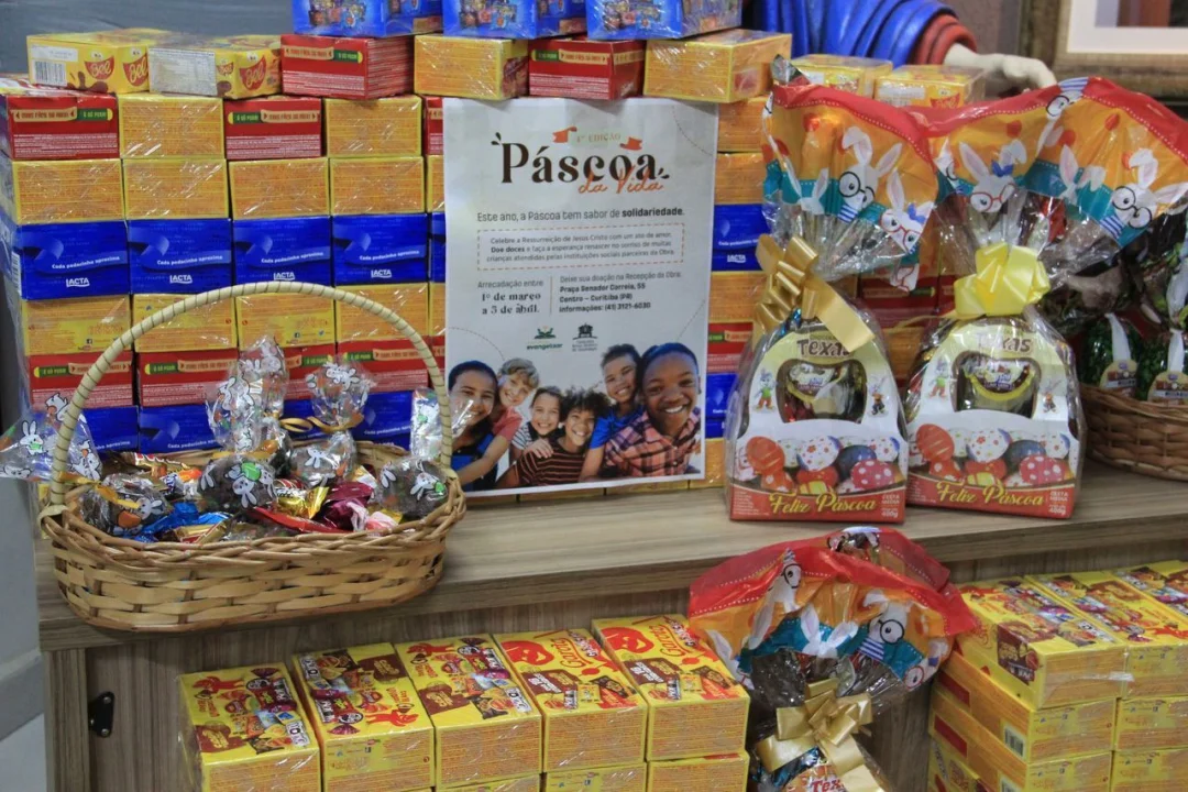 7ª edição da Páscoa da Vida arrecada doces para crianças atendidas pela Associação Evangelizar é Preciso