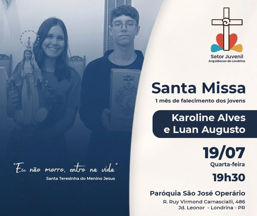 Santa Missa lembra um mês de falecimento dos jovens Karolina e Luan