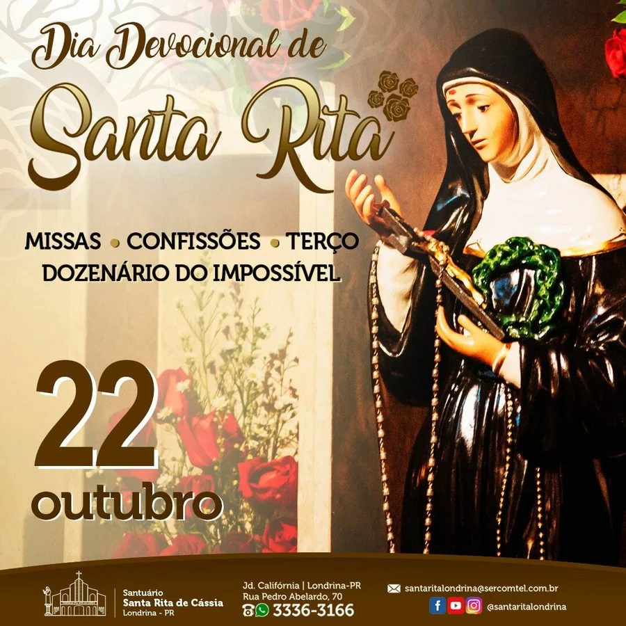Dia Devocional Santa Rita dia 22 de outubro