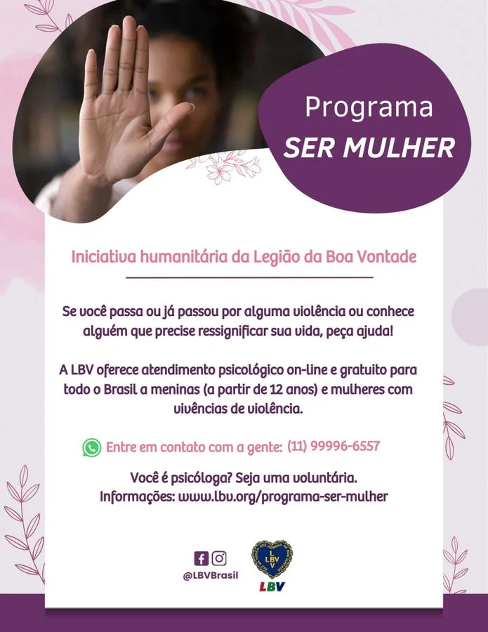 Programa da LBV ajuda a encerrar ciclos de violência contra a mulher
