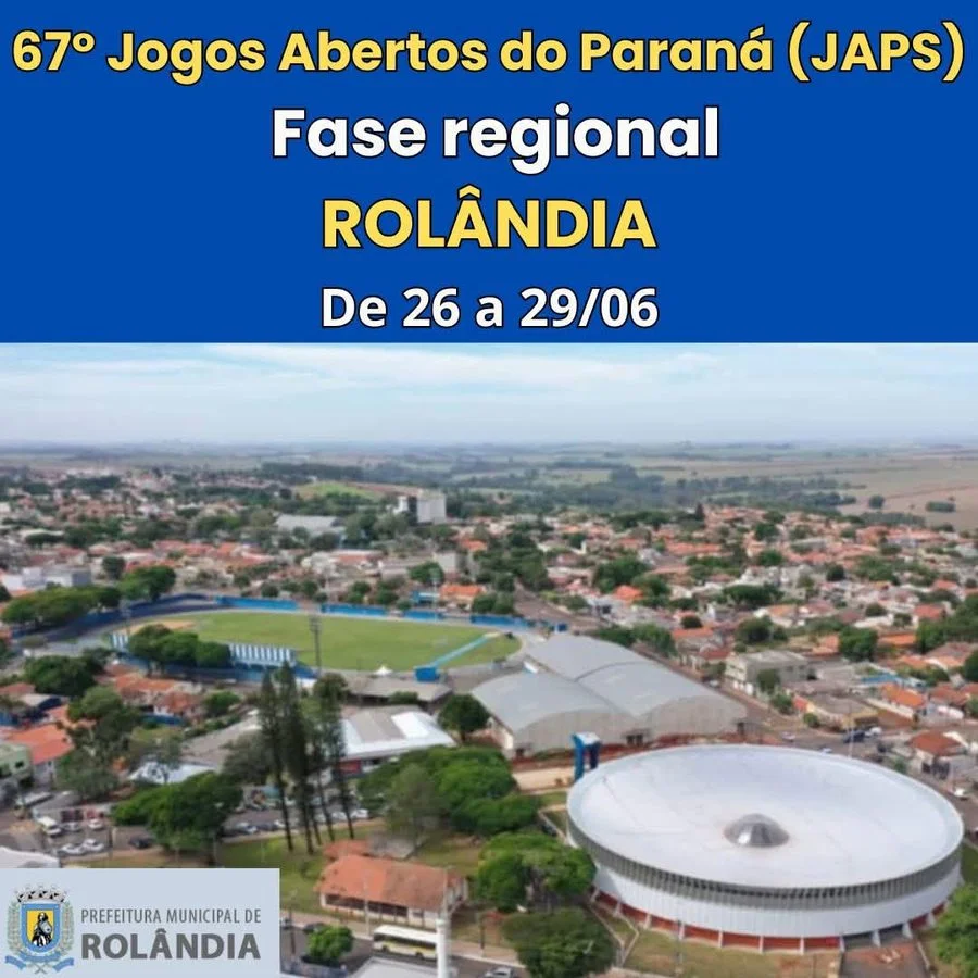 Rolândia sedia, de quinta a domingo, a fase regional dos Jogos Abertos Do Paraná
