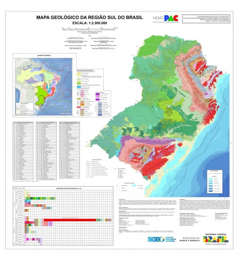 Região Sul ganha Mapa Geológico