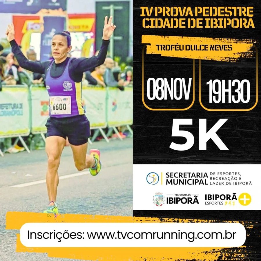 Inscrições abertas para a 4ª Corrida Pedestre Cidade de Ibiporã