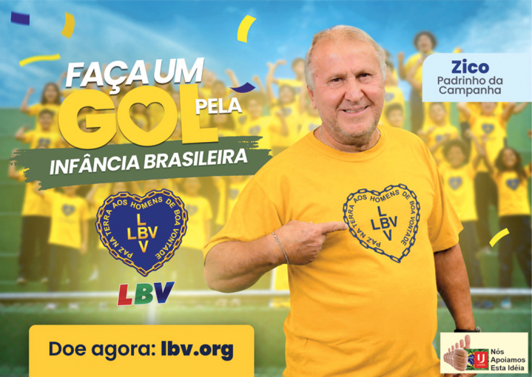 Zico entra em campo com a LBV em campanha pela infância brasileira