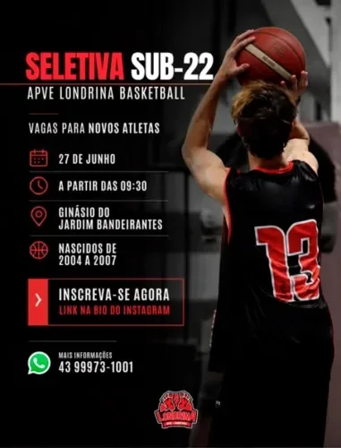 APVE Londrina Basketball realiza seletiva para atletas sub-22 de olho na Super Copa Brasil