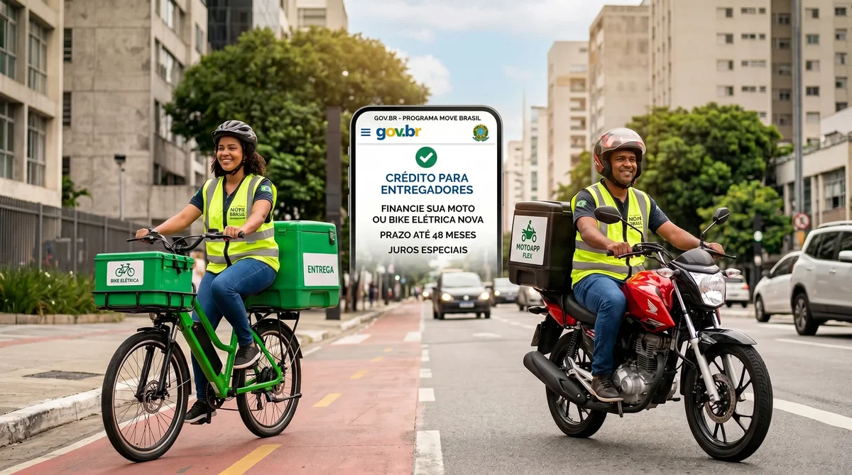 Governo lança linha de crédito para entregadores financiarem motos e bicicletas elétricas