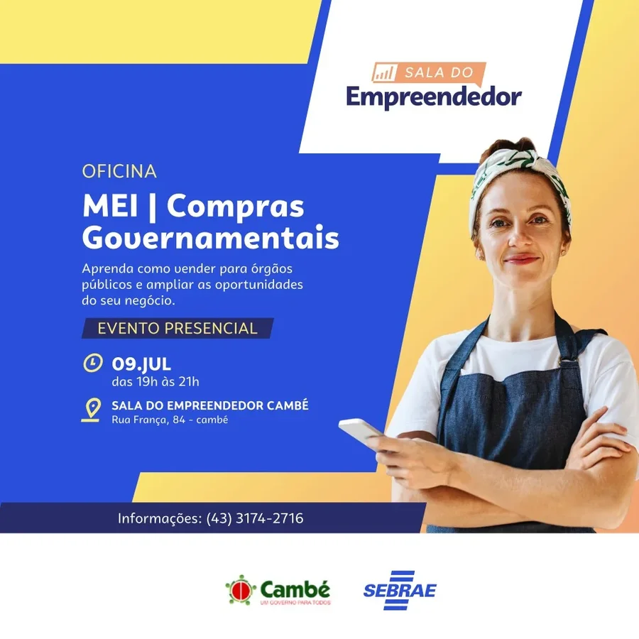 Oficina gratuita ensina empresários a vender para órgãos públicos e ampliar oportunidades de negócios