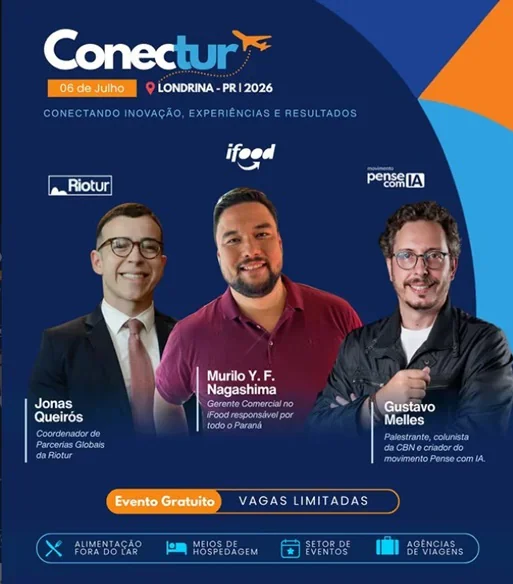 Conectur 2026 abre inscrições para evento gratuito sobre turismo, inovação e gastronomia em Londrina