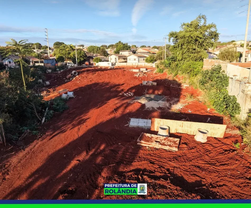 Obra de drenagem no Jardim Novo Horizonte entra na fase final com investimento de R$ 2,5 milhões em Rolândia
